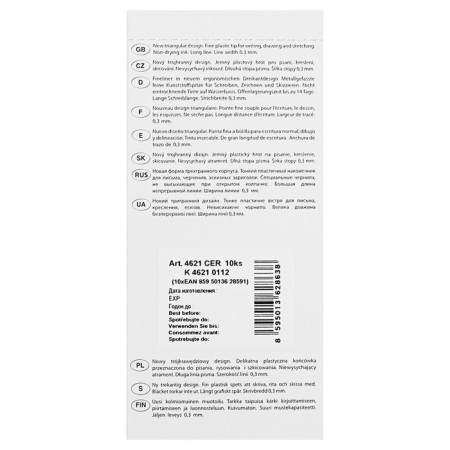Capillary handle 0.8 mm centropen 4621, line 0.3 mm, black color, low dry, letter length of 1500 m-2