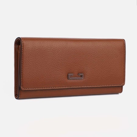 Women's wallet on magnets, brown color