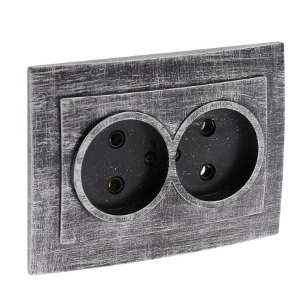 Rosette "Elect" RS 16-237-hour, 16 A, 250 V, double, hidden, without salary, black under silver