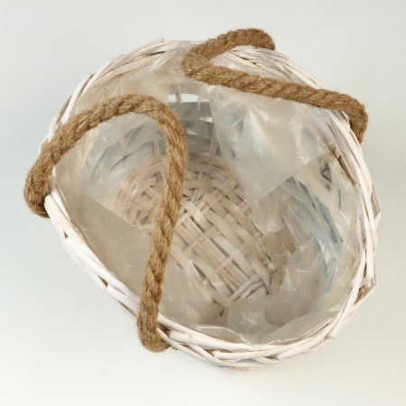 Wicker basket, 24 x 17/15 cm, white, willow-2