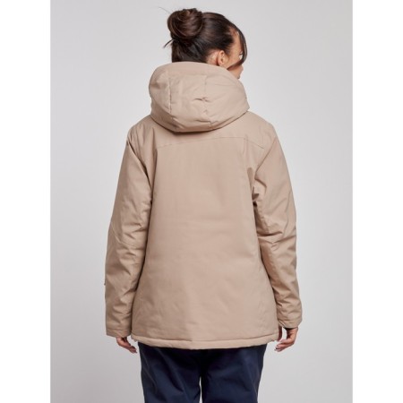 Ski jacket female winter, size 52, beige color-3