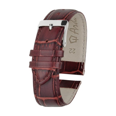 Watch strap, male, 22 mm, harness 80 mm, larynx 120 mm, genuine leather, dark brown