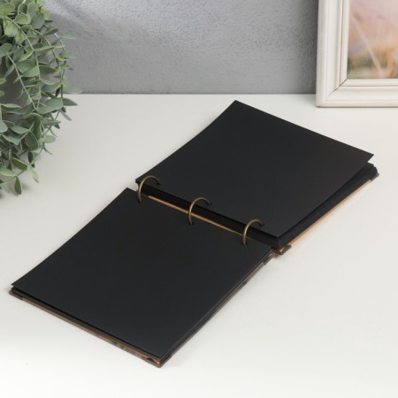 Photo album on rings 30 sheets "camera on the tile" Black sheets 18x18 cm-6