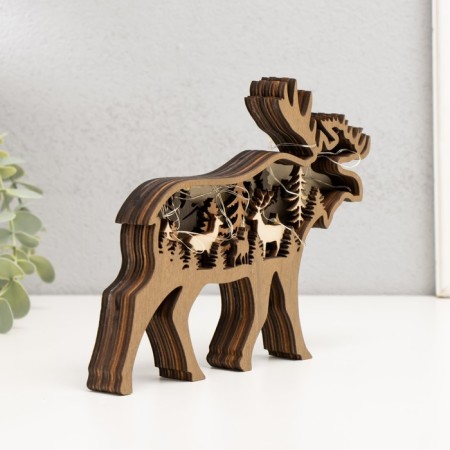 Souvenir tree Light "Elk" 18x14 cm-3