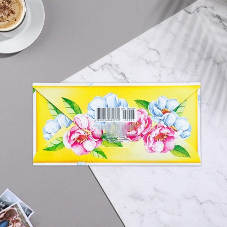 Money envelope "Congratulations!" Flowers, 16x8 cm-1