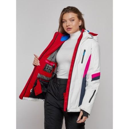 Ski jacket women's winter, size 48, white color-8