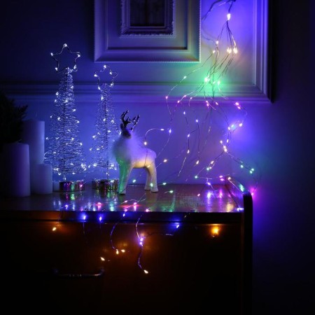 Girlynda "Horse Tail" 10 threads 1 m, IP20, silver thread, 100 LED, glow of multi, 2 modes, AAH3-3