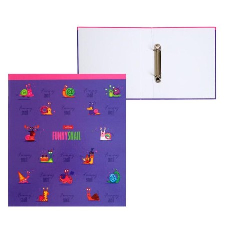 Folder on 2 rings A5 "cool snails", hard cover, glossy lamination