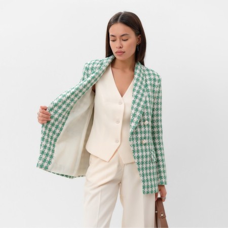 Jacket tweed double -breasted mist p. 42. Green-2