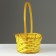 Wicker basket, D19 x 9.5 x 32 cm, yellow, bamboo