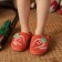 Baby slippers, size 34-35, red color