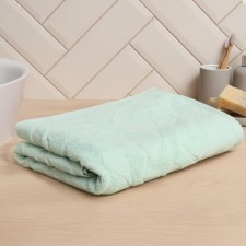 Tenle of Terry Jacquard Lovelife Flowers 50x90 cm, mint color, 100% HL, 500 g/m2
