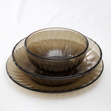 Elica table set, 30 items, brown color-2