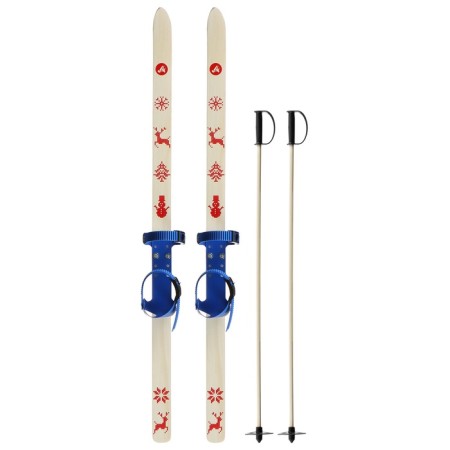 Ski -adolescent kit: skiing 110 cm, sticks 80 cm, Mix colors-8