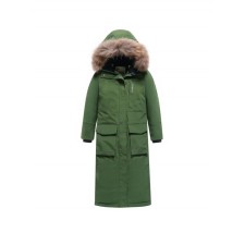 Winter park for a girl, height 170 cm, dark green color