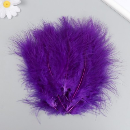 A set of decorative feathers "needlework", 20 pcs (purple), pen length 13-16 cm-2