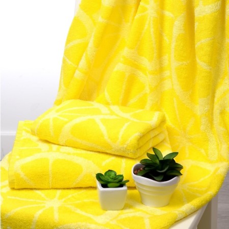 Terry towel Lemon Color, 100x150 cm, yellow color