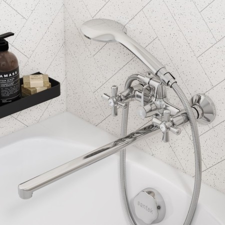 Santek bath mixer "Rox", long spout, with accessories, chrome-2
