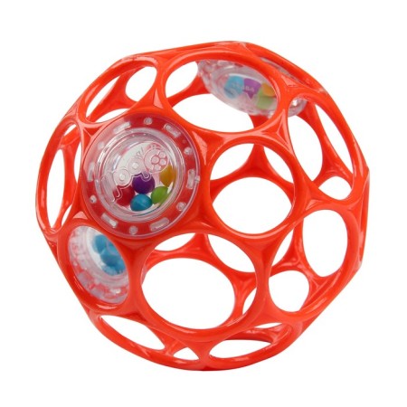 Developing toy Bright Starts, OBALL ball, with a rattle, red color
