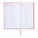 The weekly dated 2025, 85x145 mm, 64 sheets of Escalada, a solid cover made of artificial leather, pancake embossing, block 70 g/m², coral