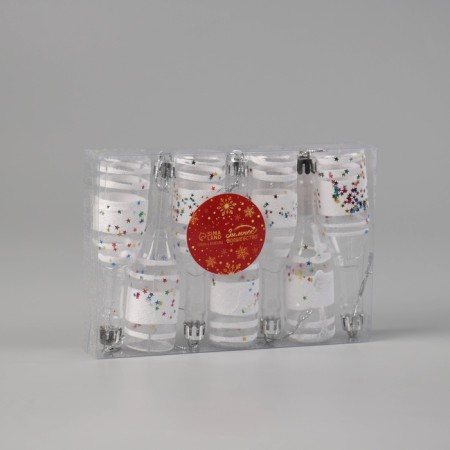 Jewelry decoration "bottle" (set 6 pcs) 11x3 cm, transparent white-1