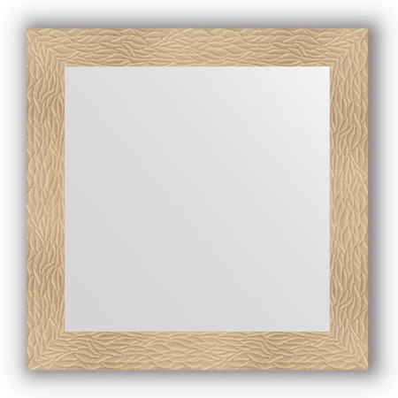 Mirror in the baguette frame - gold dunes 90 mm, 80 x 80 cm, evoForm