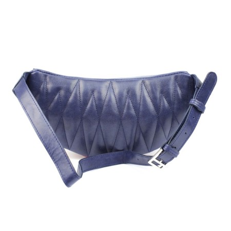 Female waist bag, outer pocket, red/blue-1