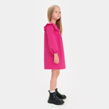 Платье для девочки с рюшей KAFTAN "Basic line", размер 34 (122-128), цвет фуксия-3