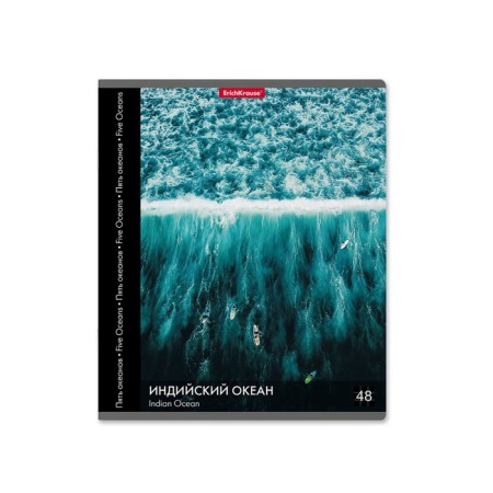 Notebook of 48 sheets in the Erichkrause Ceal Five Oceans, cover coated cardboard, offset block, whiteness 100%, mix-3