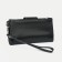 Women's wallet on the button, black color