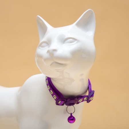 Fly collar "shower" luminous, with a bell, 30 x 1 cm, polyester, purple-2