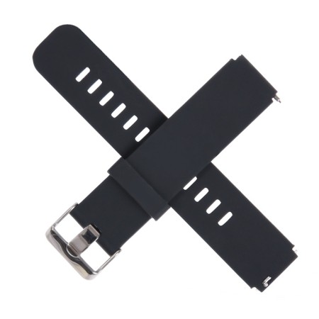 18 mm watch strap, with quick-detachable studs, silicone, L-21.5 cm, black