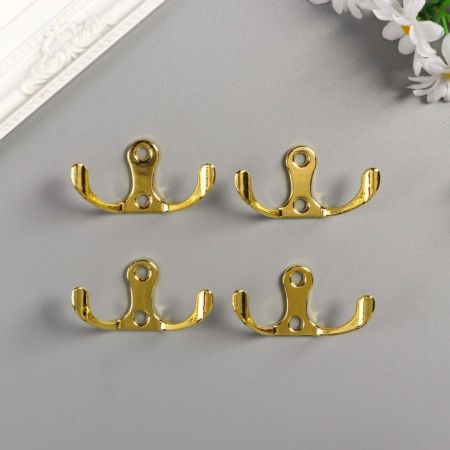 Double metal hook (set 4 pcs) gold 4.5x3 cm-2
