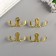 Double metal hook (set 4 pcs) gold 4.5x3 cm