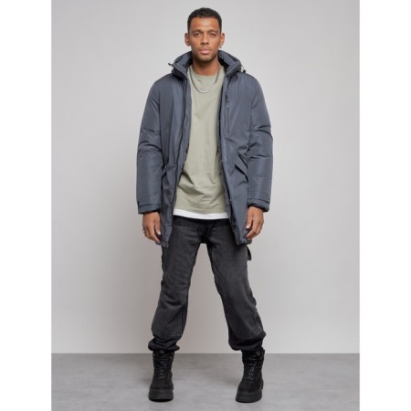 Lenced male winter park, size 54, dark gray color
