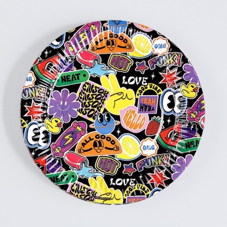 Disposable paper plate "stickers", 18 cm-1