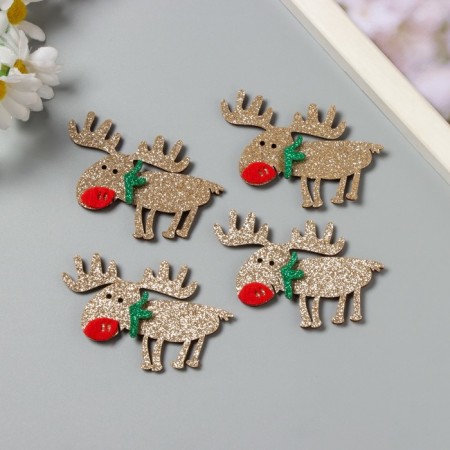 Decor for the creativity of the felt shine "Deer" silver 5.5x7 cm-2
