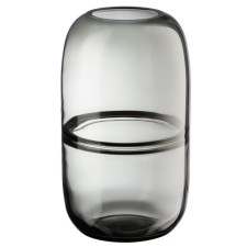 Decorative vase made of smoky glass, 14.7 × 14.7 × 27 cm, color gray color