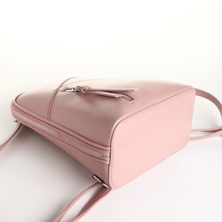 City backpack of artificial leather with lightning, pink color-4