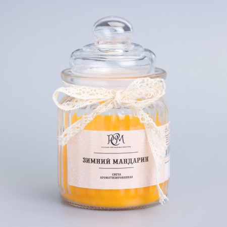 Candle in a bank flavored "Winter Mandarin" 180g, burning time 45h-5