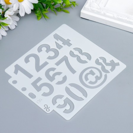 Stencil plastic "Figures and symbols" 13x14 cm-1