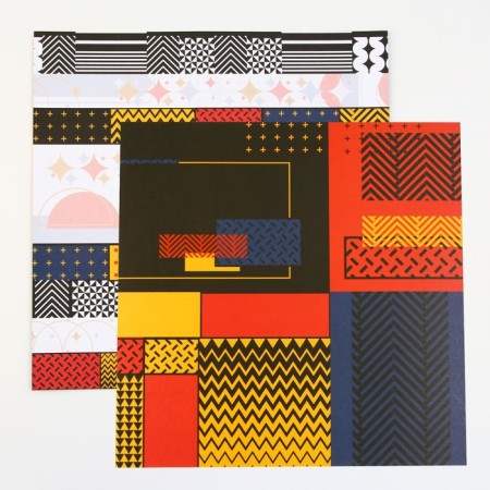 A set of paper for scrapbooking "Bright geometry", 12 sheets, 30.5 x 30.5 cm, 180 g/m²-4
