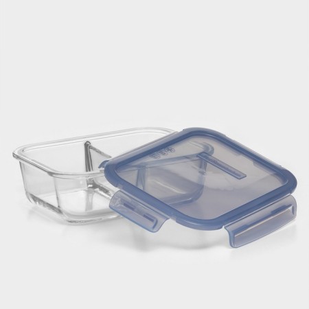 Glass Lockie & Lock Food, 1010 ml, 2 sections, blue cover-1