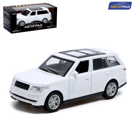 Metal jeep machine, inertial, scale 1:43, white color