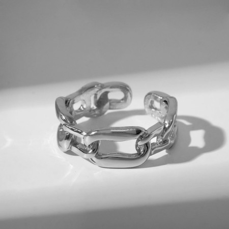 Ring "links" trend, silver color, dimensionless-2