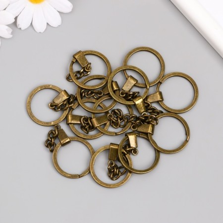 The base for the key fob Ring metal with flat mounting brass 3x6 cm-1