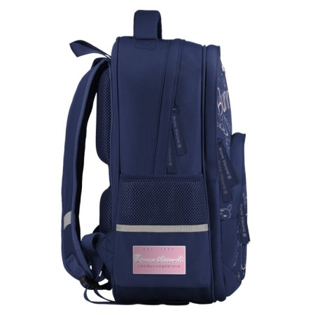 School backpack 40 x 30 x 19 cm, ergonomic back, Bruno VisConti 12-002 Bunny Life, blue-3