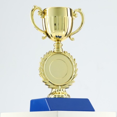 Cup 057, award figure, gold, plastic stand, 14 x 6.5 x 6.3 cm.-2