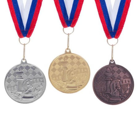 Medal thematic "chess", bronze, d = 4 cm-1