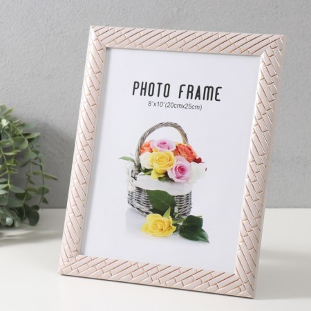 Photo frame plastic 20x25 cm "Brick masonry" white 29x24 cm-1